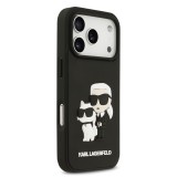 Karl Lagerfeld 3D Rubber Karl and Choupette Zadní Kryt pro iPhone 17 Pro Black