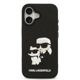 Karl Lagerfeld 3D Rubber Karl and Choupette Zadní Kryt pro iPhone 17 Black