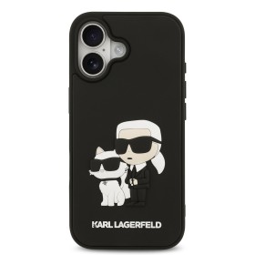 Zadný kryt Karl Lagerfeld 3D Rubber Karl and Choupette pre Apple iPhone 17, čierna