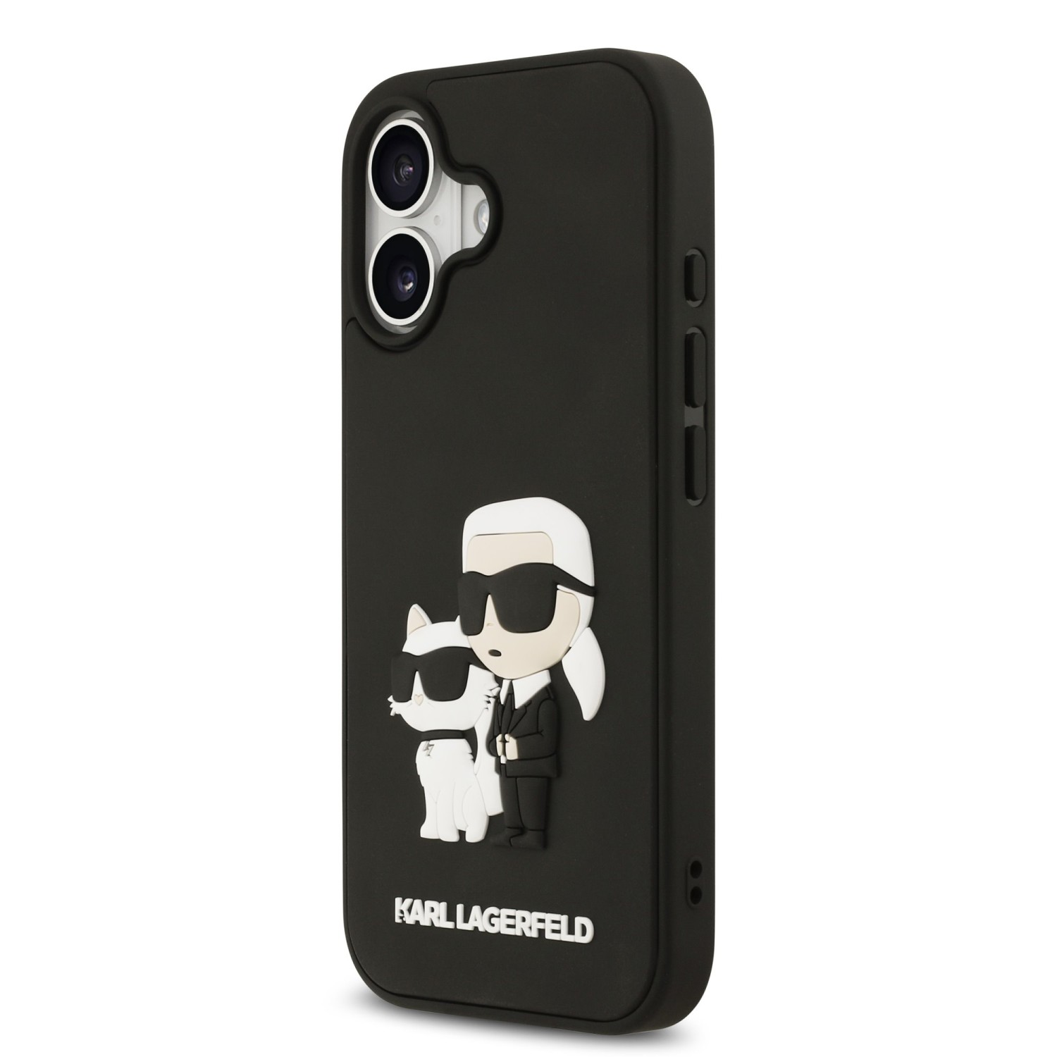 Karl Lagerfeld 3D Rubber Karl and Choupette Zadní Kryt pro iPhone 17 Black