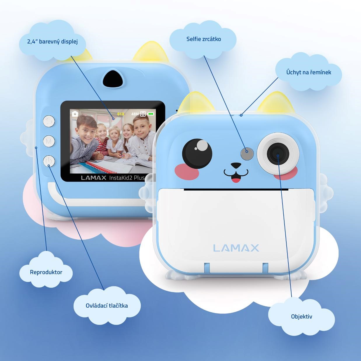 LAMAX InstaKid2 AI Plus modrá
