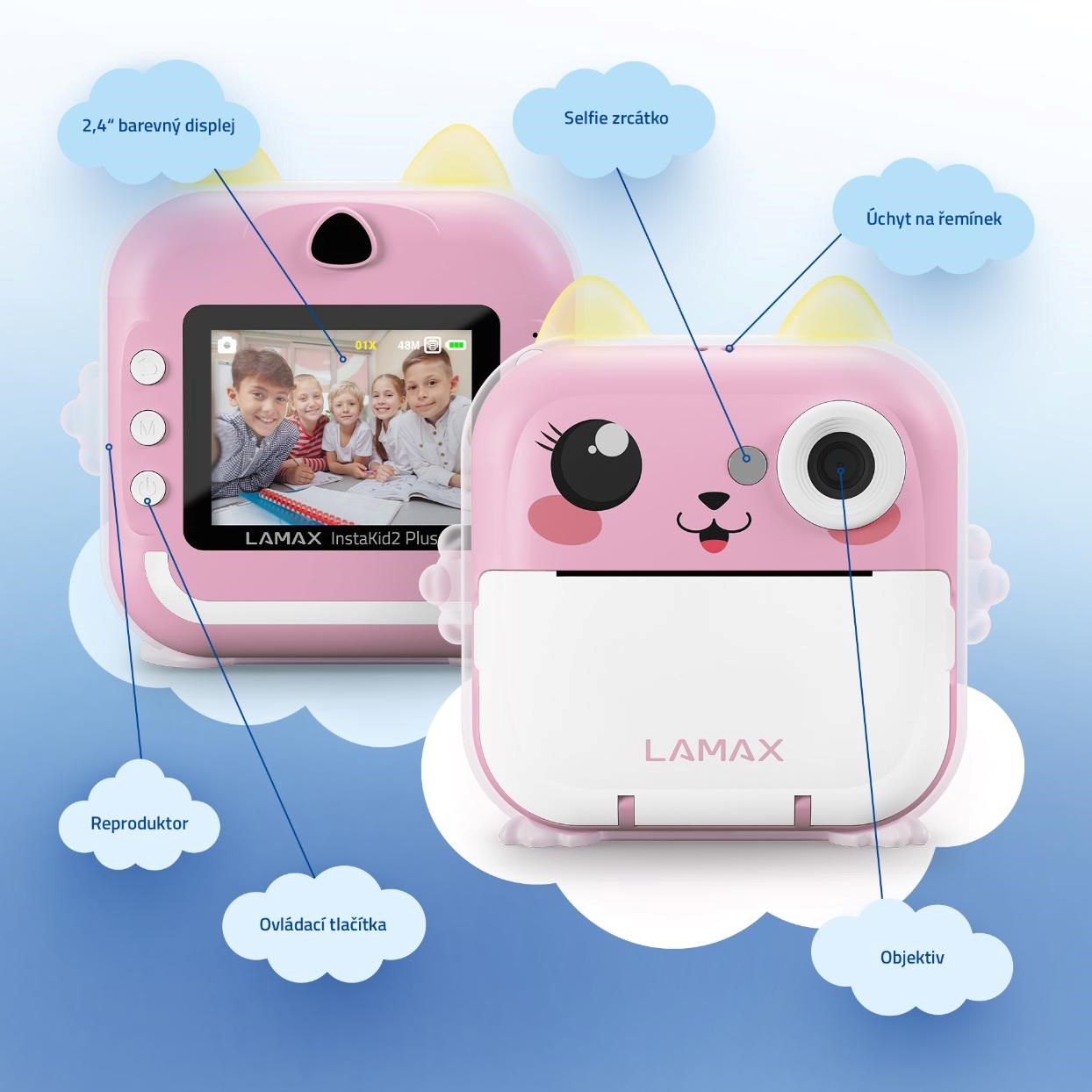 LAMAX InstaKid2 Plus růžová