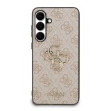 Guess PU 4G Metal Logo Zadní Kryt pro Samsung Galaxy S25 FE Pink