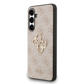 Zadný kryt Guess PU 4G Metal Logo pre Samsung Galaxy S25 FE, ružová
