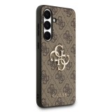 Guess PU 4G Metal Logo Zadní Kryt pro Samsung Galaxy S25 FE Brown