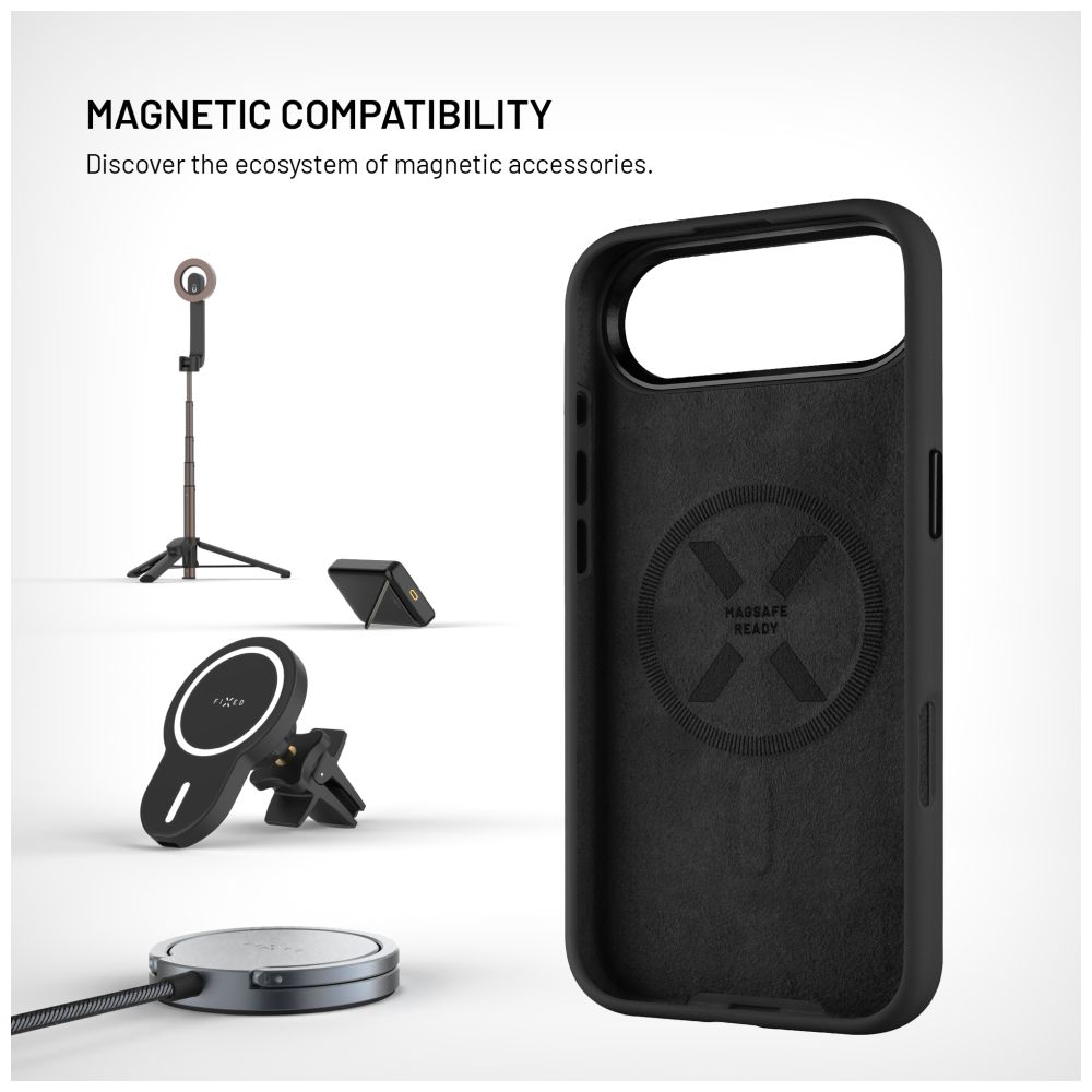 Zadní kryt FIXED MagFlow s podporou MagSafe pro Apple iPhone Air, černý