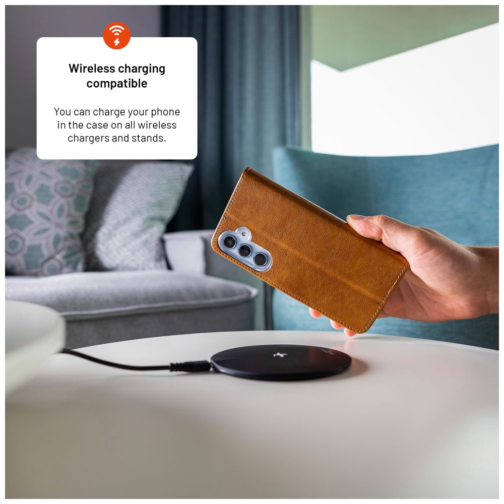 Pouzdro typu kniha FIXED Opus pro Samsung Galaxy A57 5G, hnědé