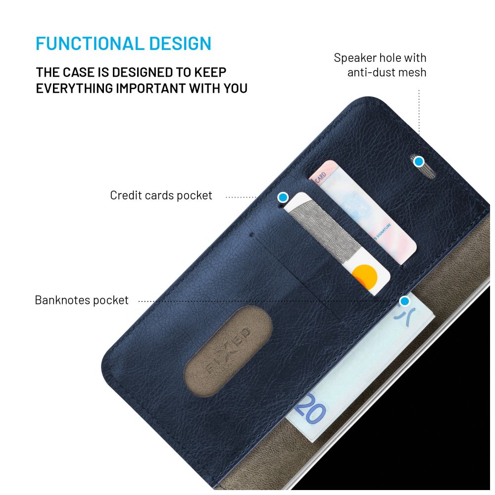 Pouzdro typu kniha FIXED Opus pro Samsung Galaxy A37 5G, modré