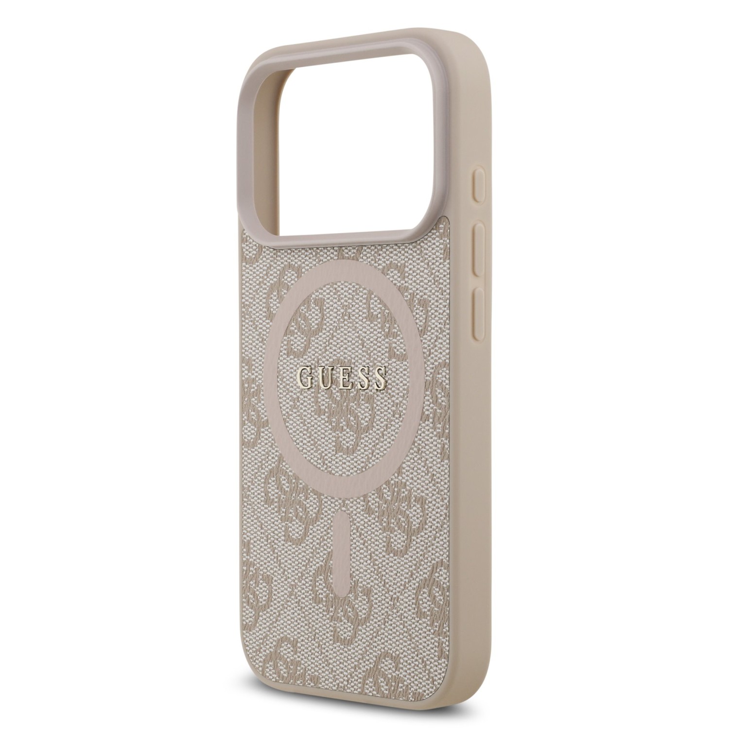 Guess PU Leather 4G Colored Ring MagSafe Zadní Kryt pro iPhone 17 Pro Pink