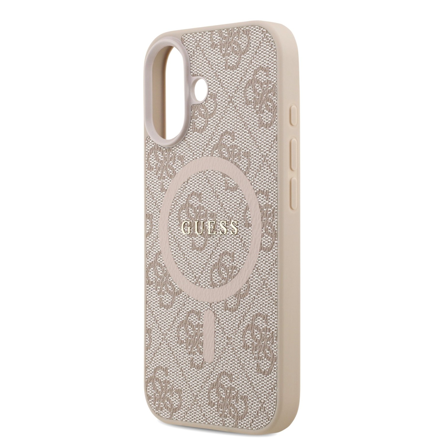 Guess PU Leather 4G Colored Ring MagSafe Zadní Kryt pro iPhone 17 Pink