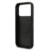 Guess PU Leather 4G Colored Ring MagSafe Zadní Kryt pro iPhone 17 Pro Black