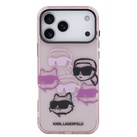 Zadný kryt Karl Lagerfeld IML Multi K&amp;CH Heads pre Apple iPhone 17 Pro Max, ružová