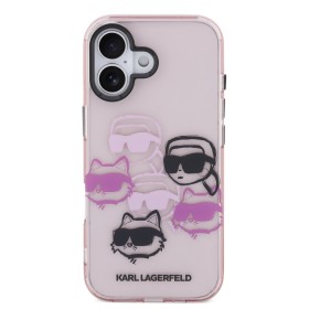 Zadný kryt Karl Lagerfeld IML Multi K&amp;CH Heads pre Apple iPhone 17, ružová
