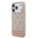 Guess PU 4G Stripe Zadní Kryt pro iPhone 17 Pro Pink