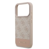 Guess PU 4G Stripe Zadní Kryt pro iPhone 17 Pro Pink