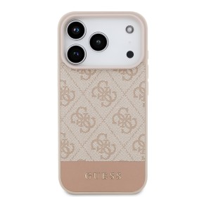 Zadný kryt Guess PU 4G Stripe pre Apple iPhone 17 Pro, ružová