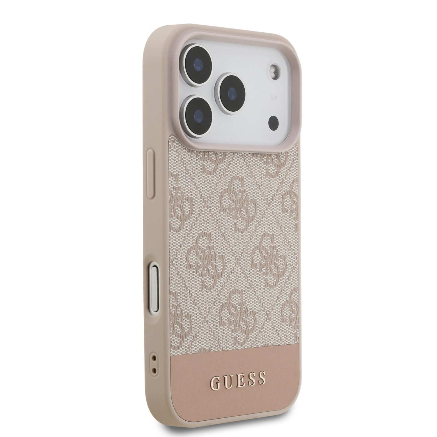 Guess PU 4G Stripe Zadní Kryt pro iPhone 17 Pro Pink