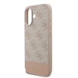 Guess PU 4G Stripe Zadní Kryt pro iPhone 17 Pink