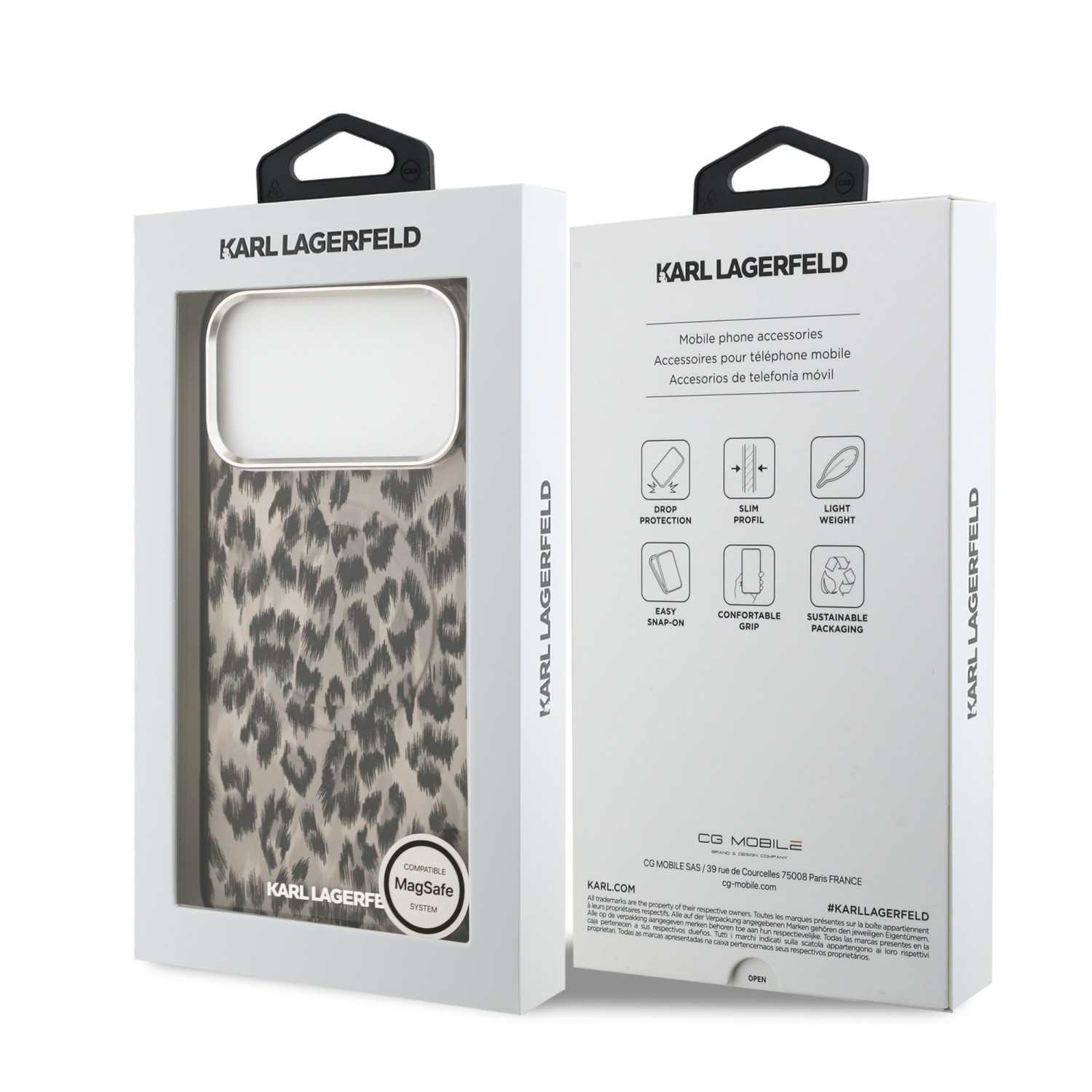 Karl Lagerfeld IML Leopard MagSafe Zadní Kryt pro iPhone 17 Pro Max Brown