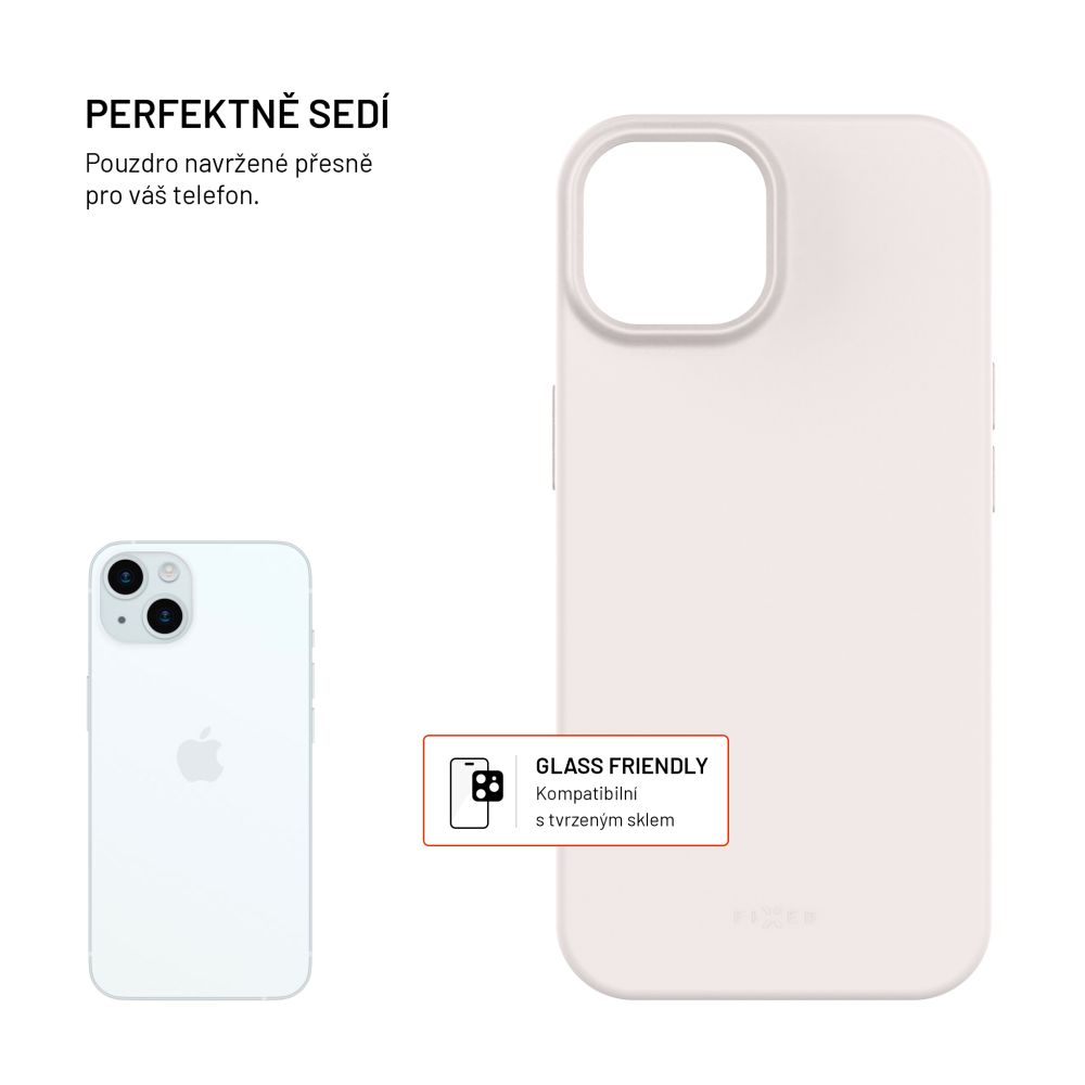 TPU gelový kryt FIXED ReStory pro Apple iPhone 15, šedý