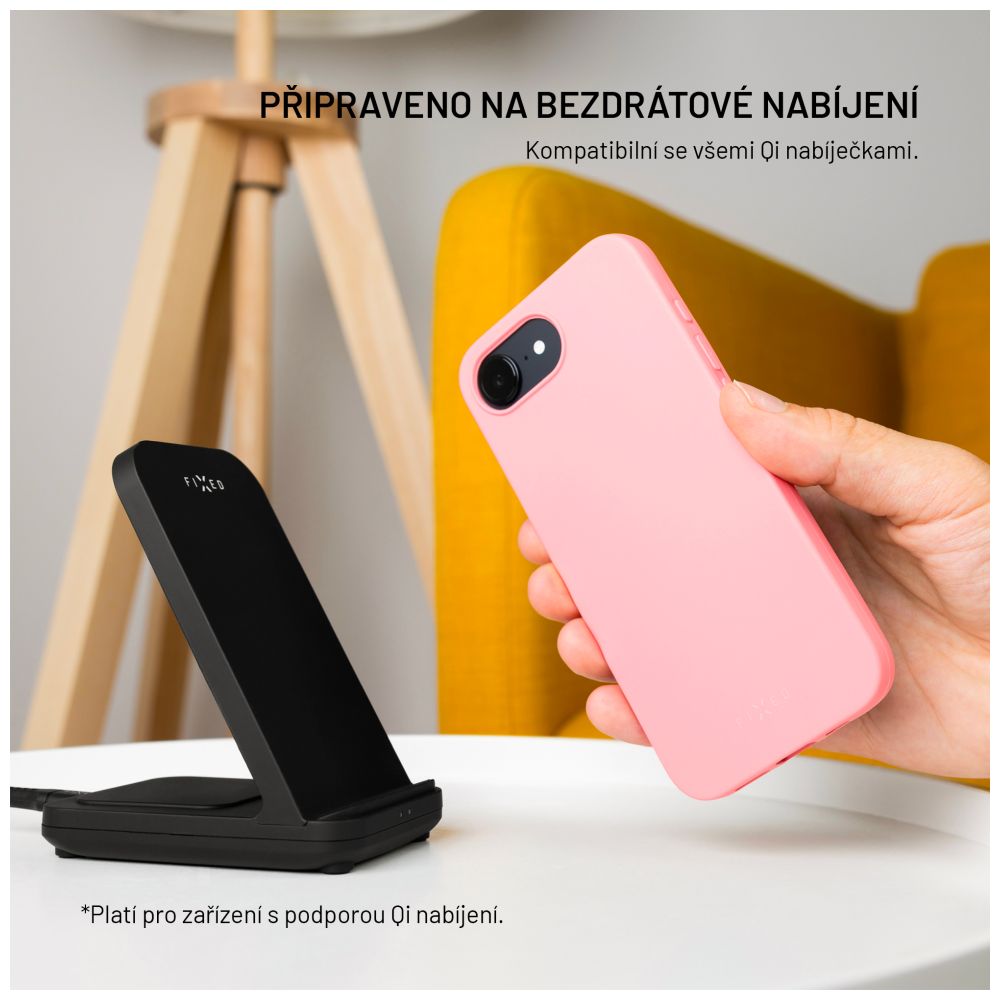 TPU gelový kryt FIXED ReStory pro Apple iPhone 15, růžový