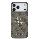 Guess PU 4G Metal Logo Zadní Kryt pro iPhone 17 Pro Max Brown