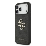 Guess PU 4G Metal Logo Zadní Kryt pro iPhone 17 Pro Max Grey