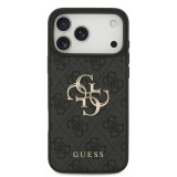 Guess PU 4G Metal Logo Zadní Kryt pro iPhone 17 Pro Max Grey