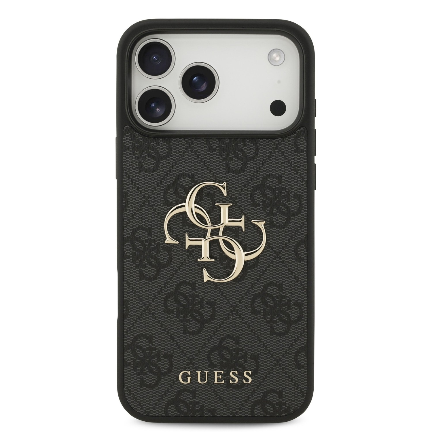 Guess PU 4G Metal Logo Zadní Kryt pro iPhone 17 Pro Max Grey
