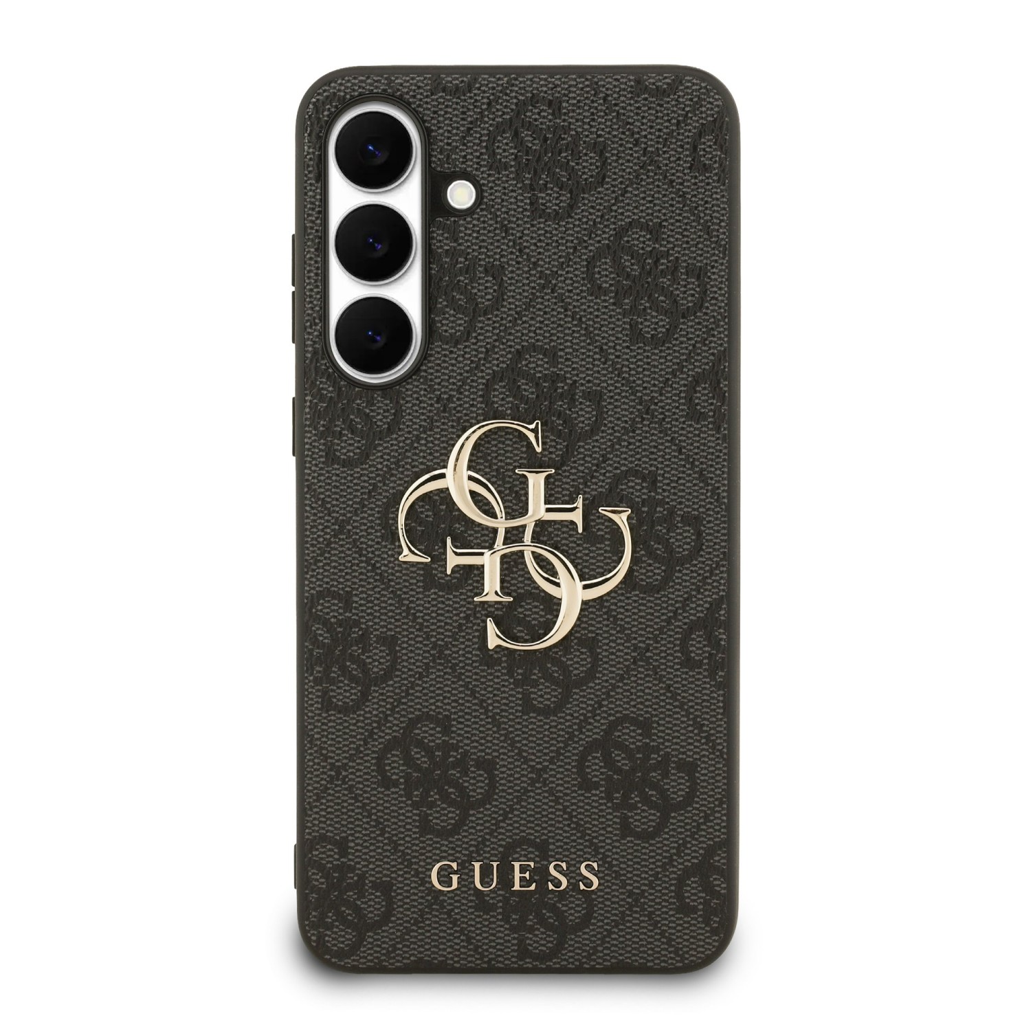 Guess PU 4G Metal Logo Zadní Kryt pro Samsung Galaxy S25 FE Grey