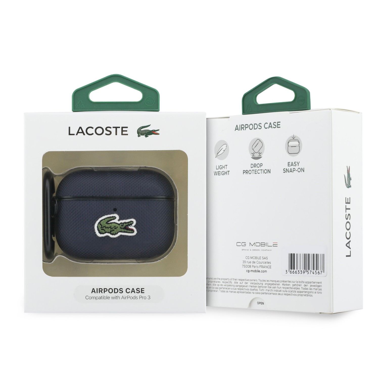 Lacoste Petit Pique Croc Logo Patch Pouzdro pro AirPods Pro 3 Blue