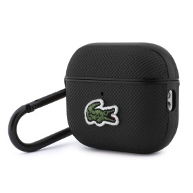 Puzdro Lacoste Petit Pique Croc Logo Patch pre AirPods Pro 3, čierna