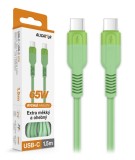 Datový kabel ALIGATOR SoftPastels 3A 65W, USB-C/USB-C, zelený