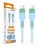 Datový kabel ALIGATOR SoftPastels 3A 65W, USB-C/USB-C, modrý
