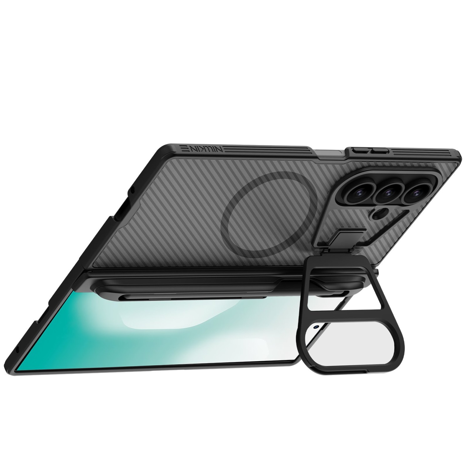 Nillkin CamShield Prop Magnetic Pen Slot Zadní Kryt pro Samsung Galaxy Z Fold 7 Transparent Black