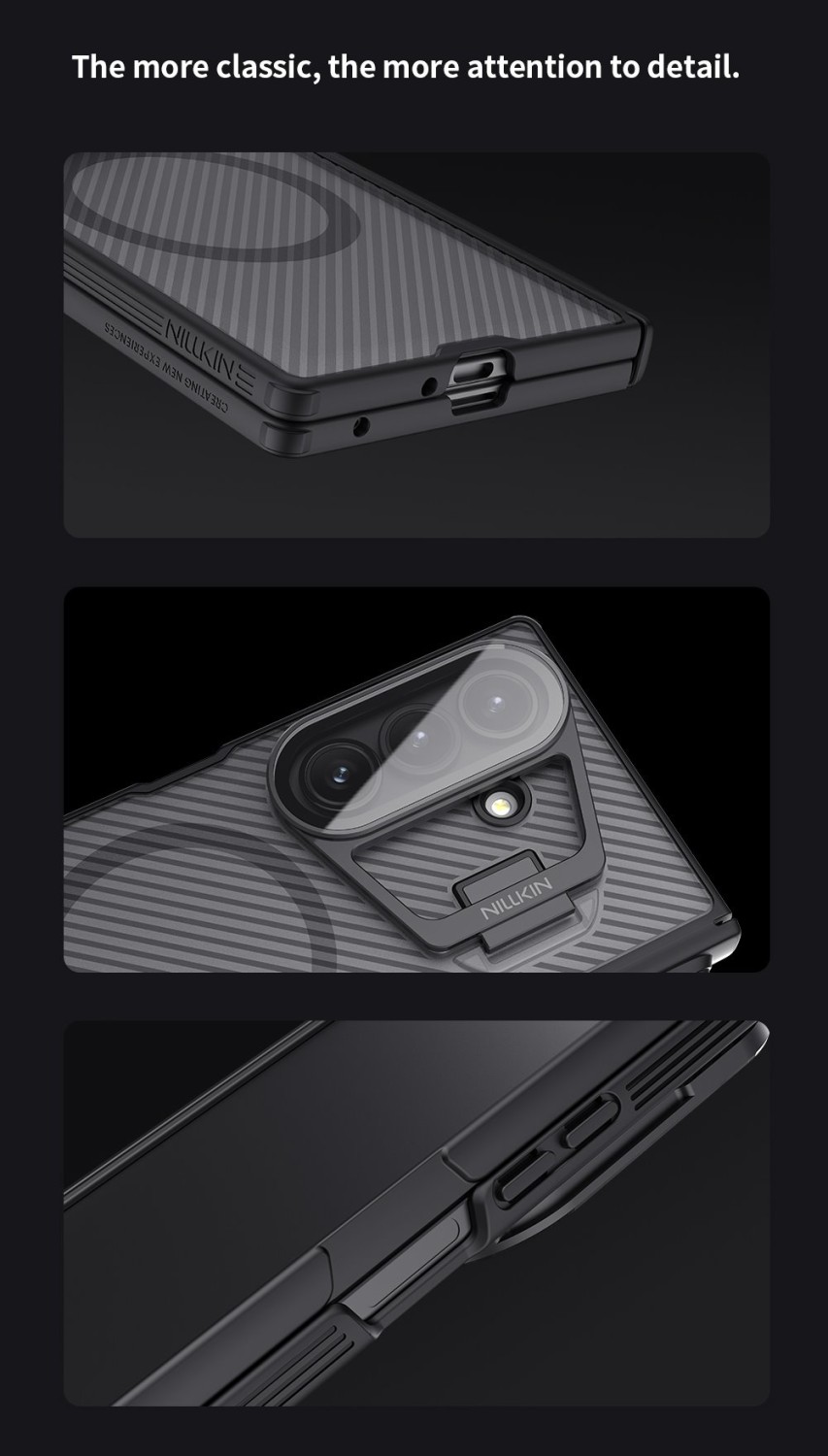 Nillkin CamShield Prop Magnetic Pen Slot Zadní Kryt pro Samsung Galaxy Z Fold 7 Transparent Black