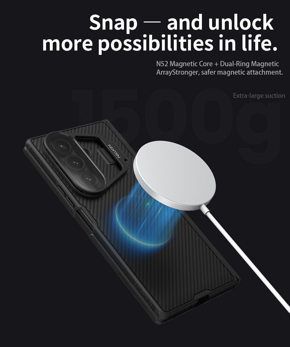 Nillkin CamShield Prop Magnetic (Transparent Lens) Zadní Kryt pro Samsung Galaxy Z Fold 7 Black