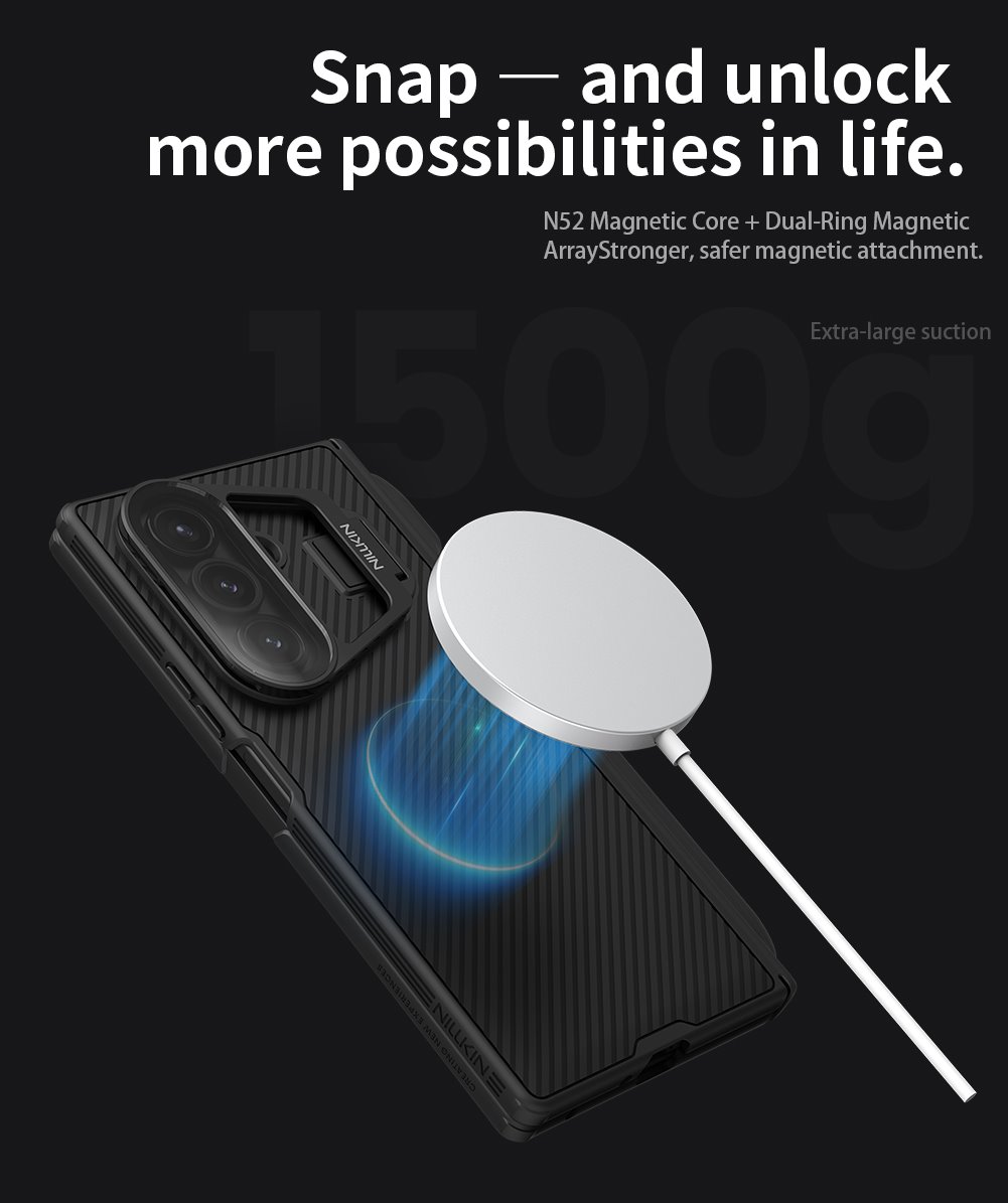 Nillkin CamShield Prop Magnetic Pen Slot (Transparent Lens) Zadní Kryt pro Samsung Galaxy Z Fold 7 Black