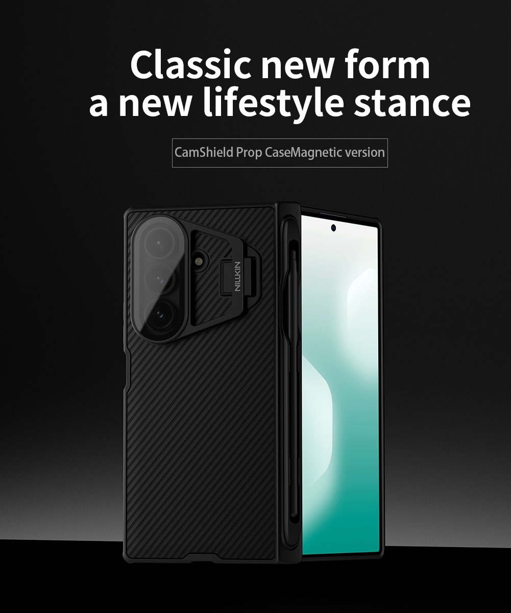 Nillkin CamShield Prop Magnetic Pen Slot (Transparent Lens) Zadní Kryt pro Samsung Galaxy Z Fold 7 Black