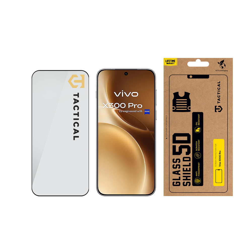 Tactical Glass Shield 5D sklo pro Vivo X300 Pro Black 