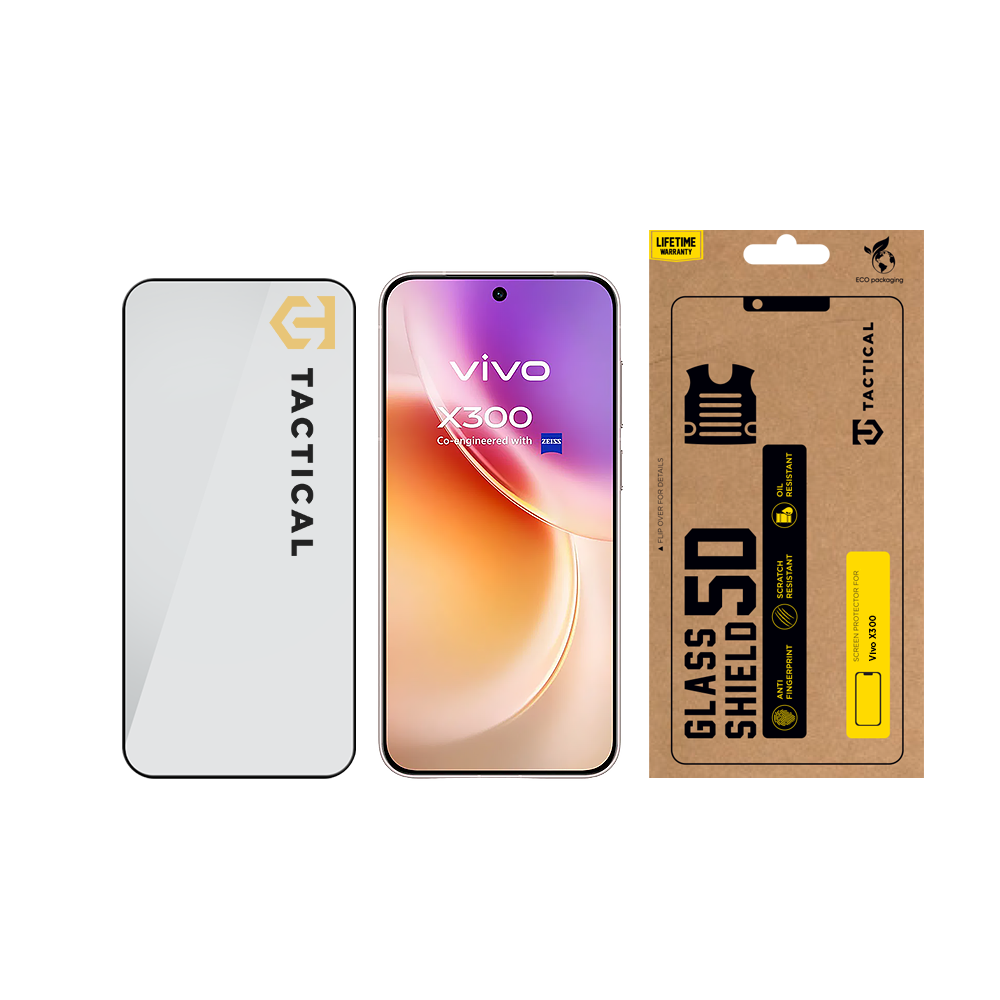 Tactical Glass Shield 5D sklo pro Vivo X300 Black 