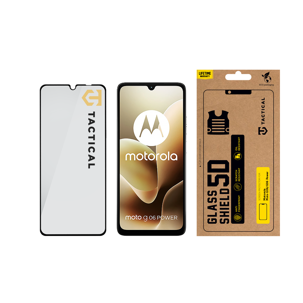 Tactical Glass Shield 5D sklo pro Motorola Moto G06/G06 Power Black 