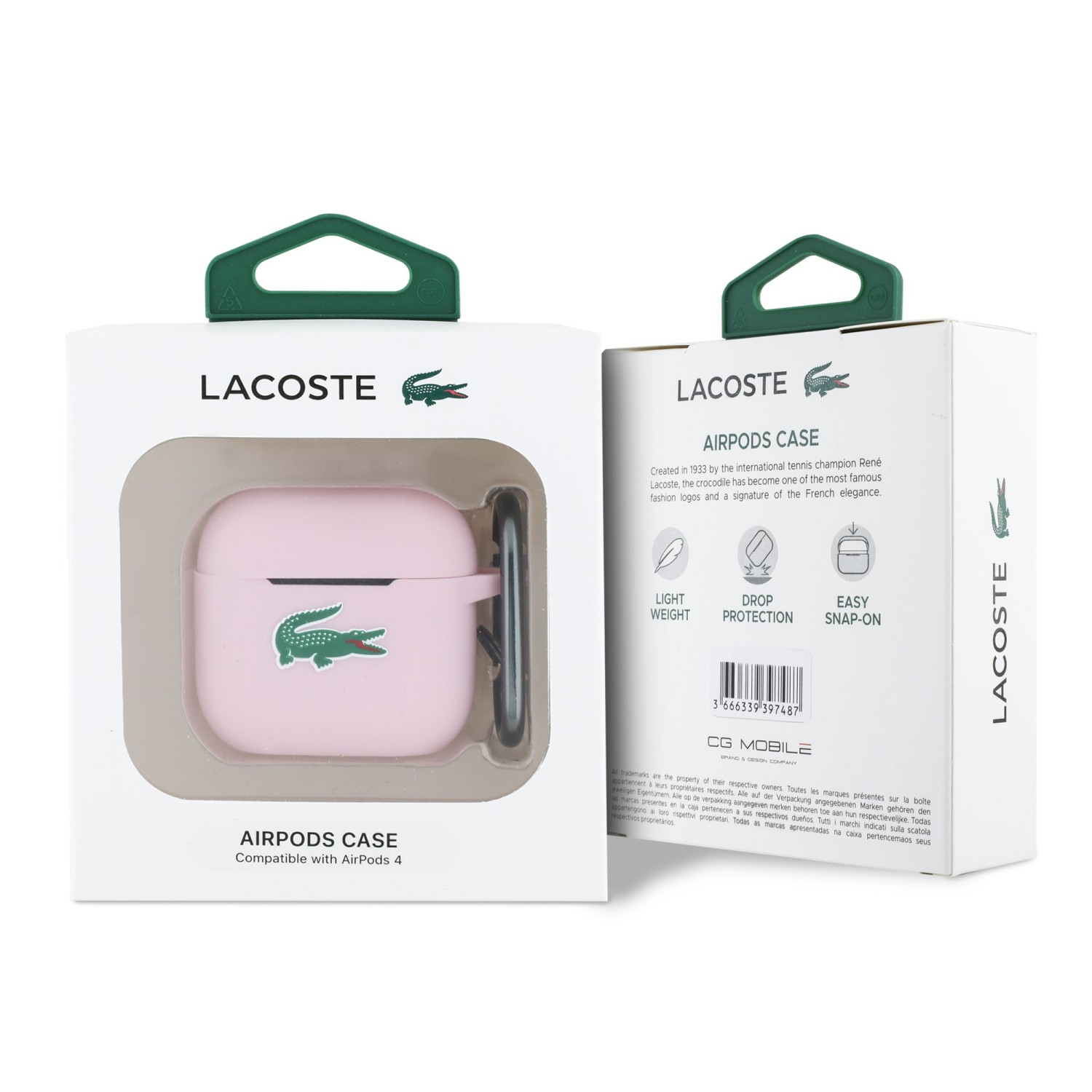 Lacoste Liquid Silicone Croc Logo Pouzdro pro AirPods 4 Pink