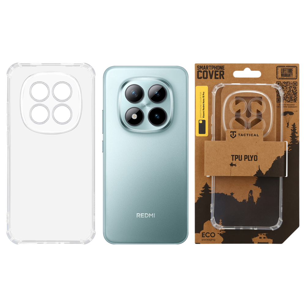 Tactical TPU Plyo Kryt pro Xiaomi Redmi Note 15 Pro Transparent