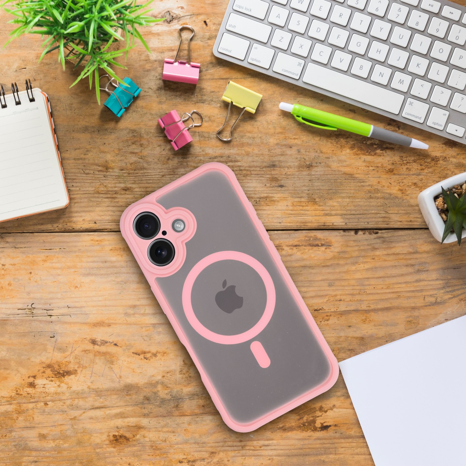 FULL MATTE MAG COVER case compatible with MagSafe for SAMSUNG S25 FE jasny różowy