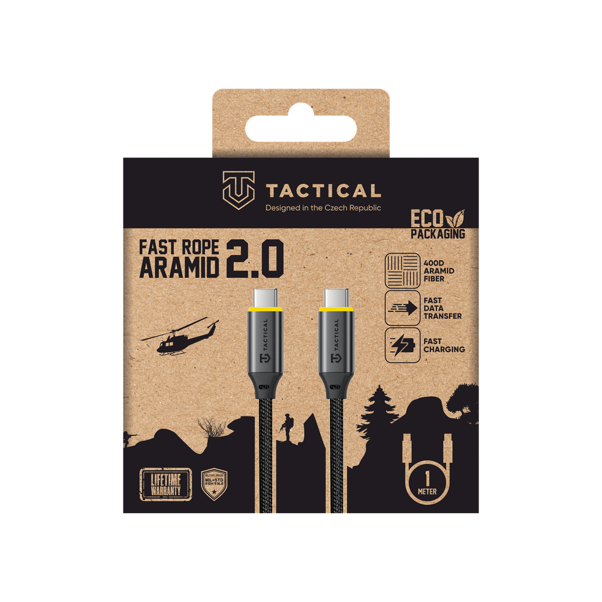 Tactical Fast Rope Aramid 2.0 Cable USB-C/USB-C 1m