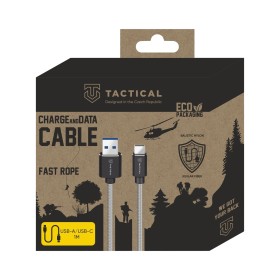 Tactical Fast Rope Aramid Cable USB-A/USB-C 1m Grey