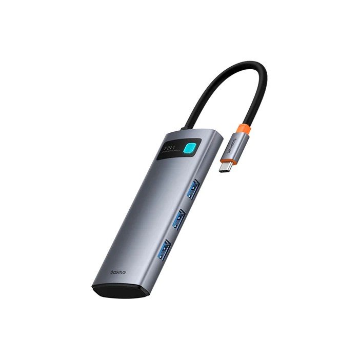 Baseus Metal Gleam Series 7v1 USB-C HUB Dokovací Stanice Space Grey