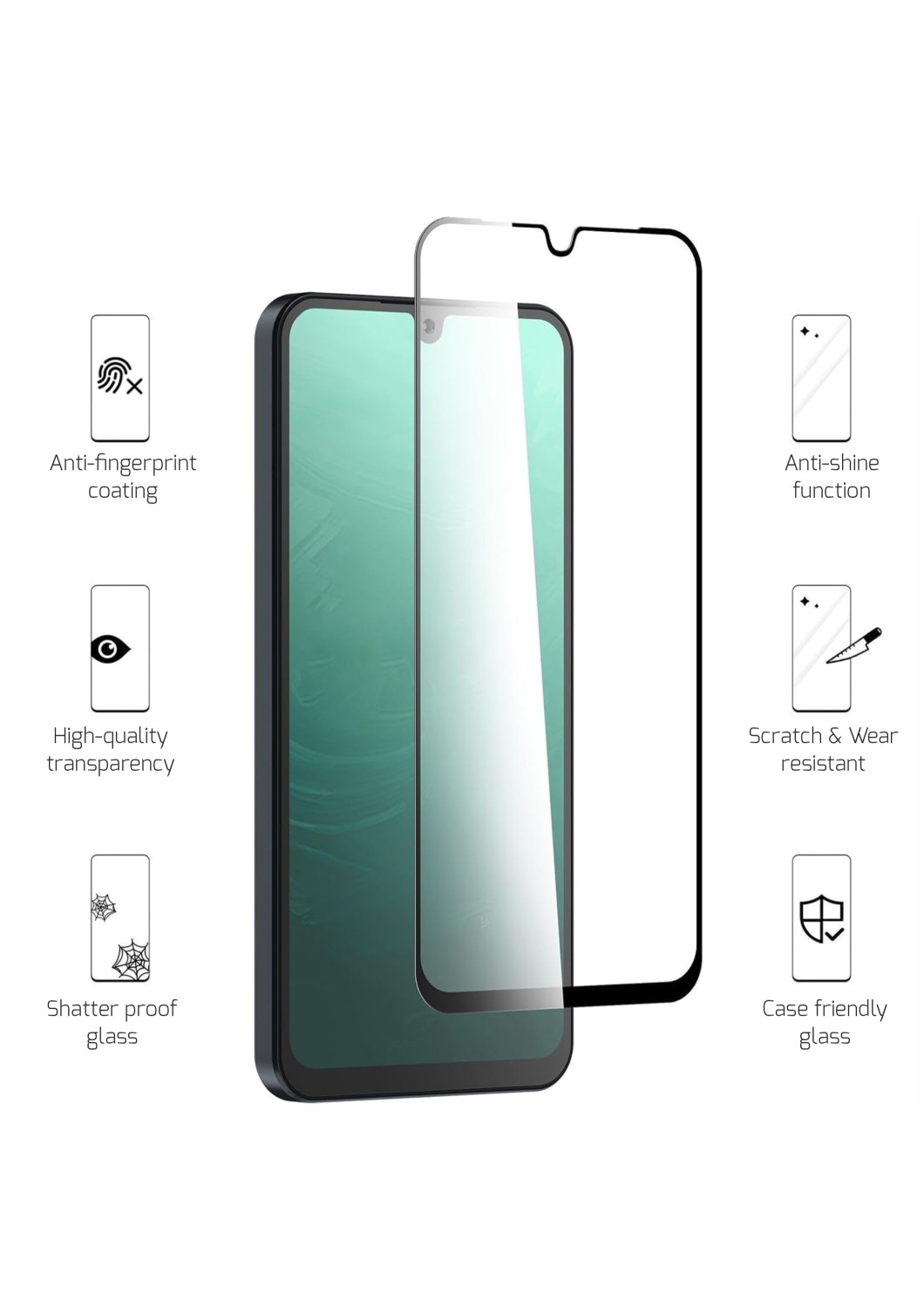 Tvrzené sklo Swissten Full Glue, Color Frame, Case Friendly pro Samsung Galaxy A27 5G, černá