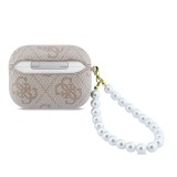 Guess PU 4G Classic Logo Pearl Strap Pouzdro pro AirPods Pro 3 Pink